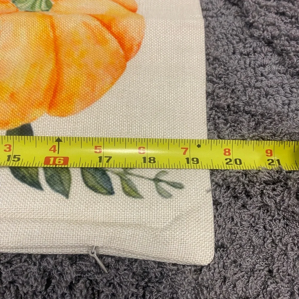 Autumn Pumpkin Decorative Throw Pillow Cover-Orange & Gray